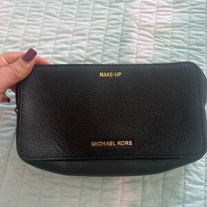 Michael Kors Black and Gold Zipper Pouch